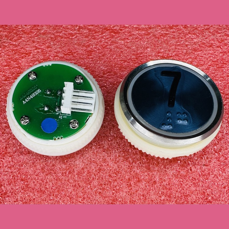 Кнопочный модуль 7 синяя подсветка с шрифтом Брайля  A4N49326 Thyssen