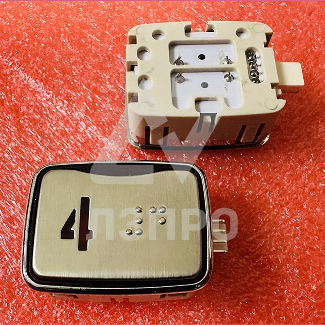 Модуль кнопочный красная подсветка код брайля AK-25B "4" AEN04C049*A Sigma