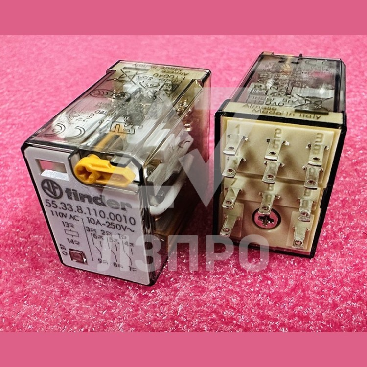 Реле промежуточное 110V AC 3CO-3PDT 10A-250V 55.33.8.110.0010 Finder